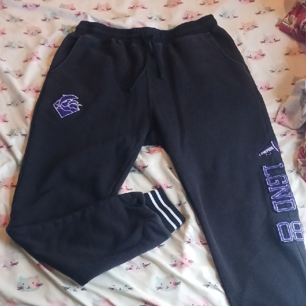 Pink Dolphin Black and Purple Sweatpants